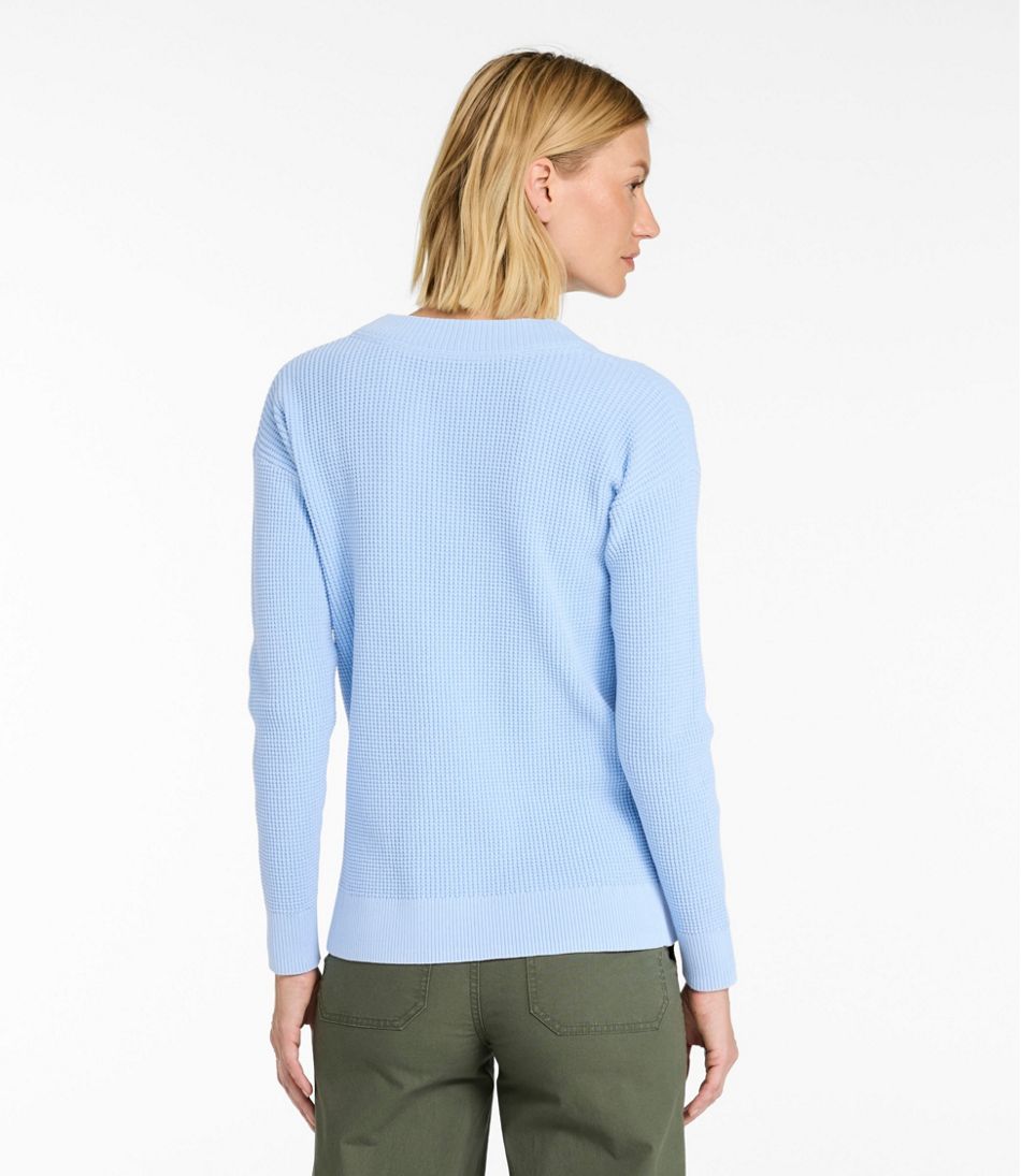 L.L.BeanWomen's Sunwashed Waffle Sweater, Splitneck