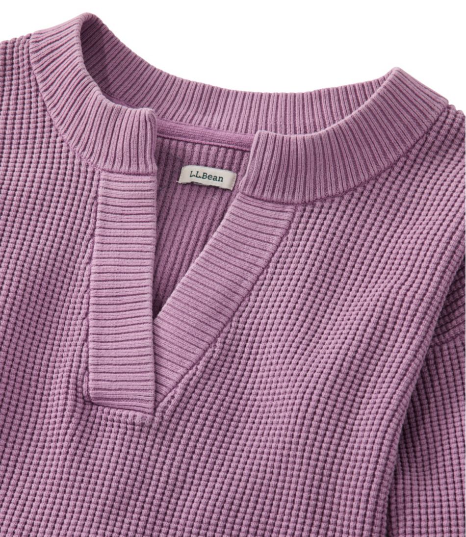 L.L.BeanWomen's Sunwashed Waffle Sweater, Splitneck
