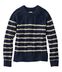 L.L.BeanWomen's Signature Cotton Fisherman Sweater, Crewneck Stripe