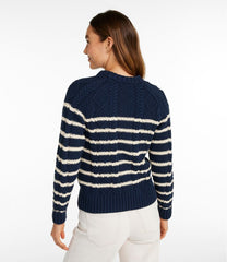 L.L.BeanWomen's Signature Cotton Fisherman Sweater, Crewneck Stripe