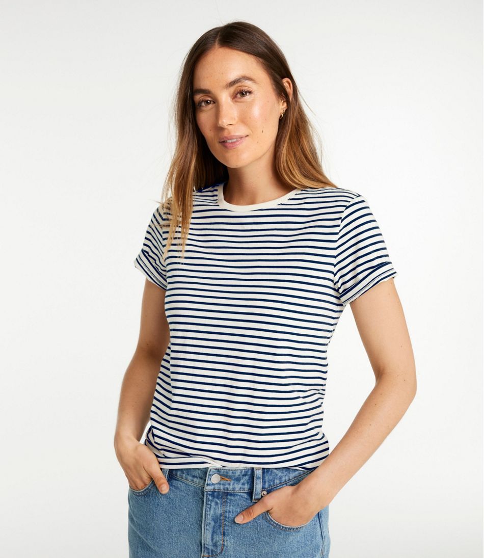 L.L.BeanWomen's Signature Premium Essential Tee, Short-Sleeve Novelty