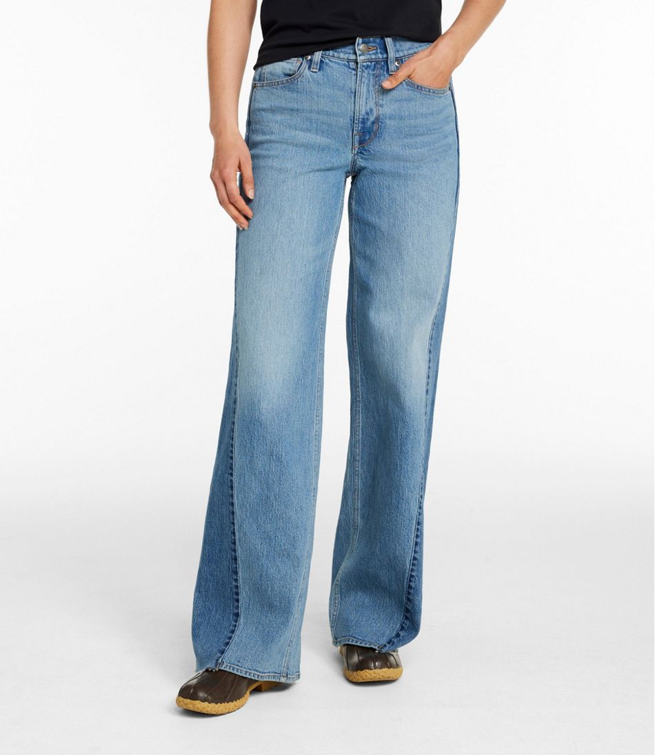 L.L.BeanWomen's Signature 1912 Premium Jeans, High-Rise Relaxed Wide-Leg