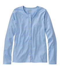 L.L.BeanWomen's Pima Cotton Tee, Long-Sleeve Crewneck Cardigan Stripe