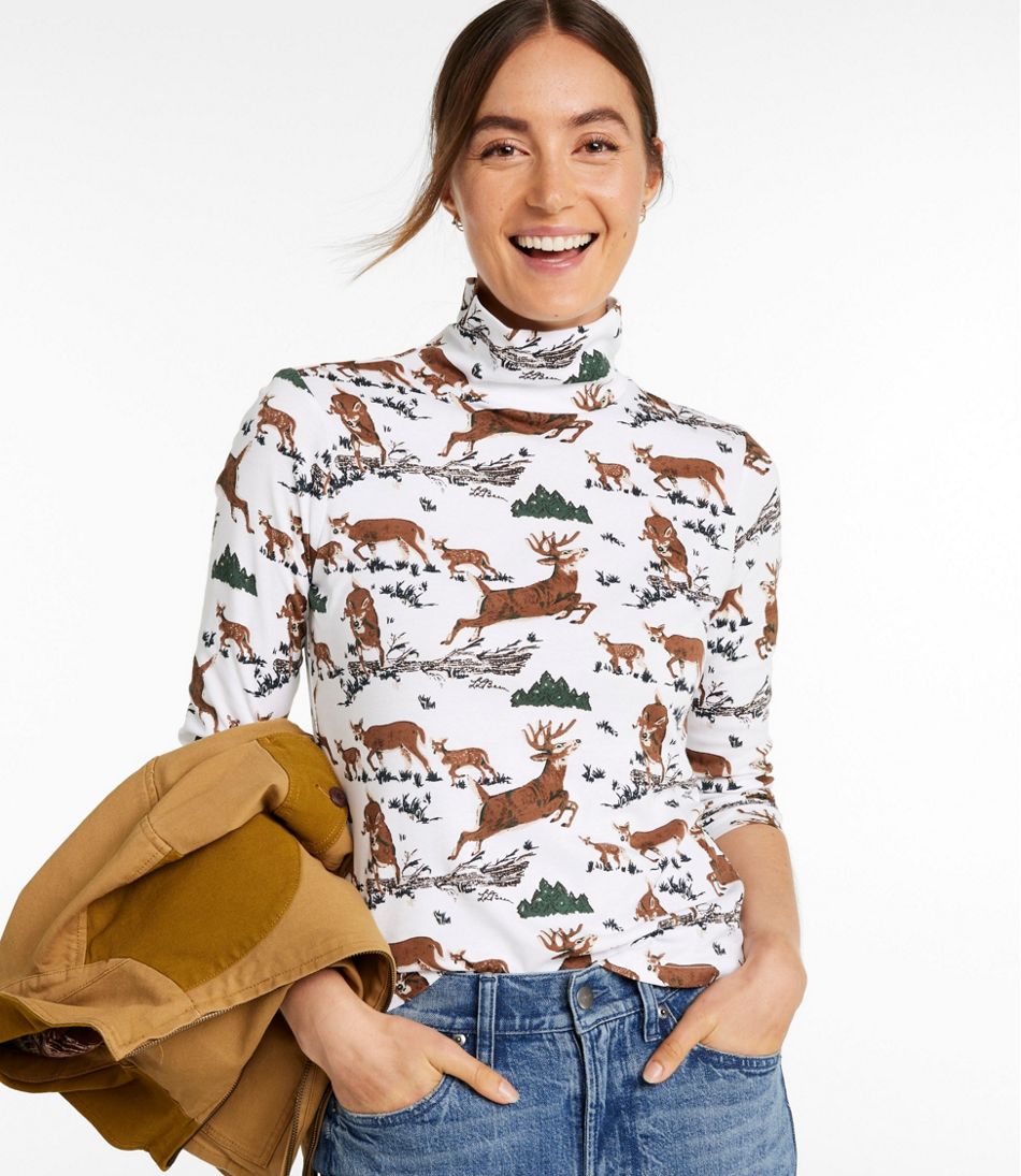 L.L.BeanWomen's Signature Lightweight Cotton Turtleneck, Novelty