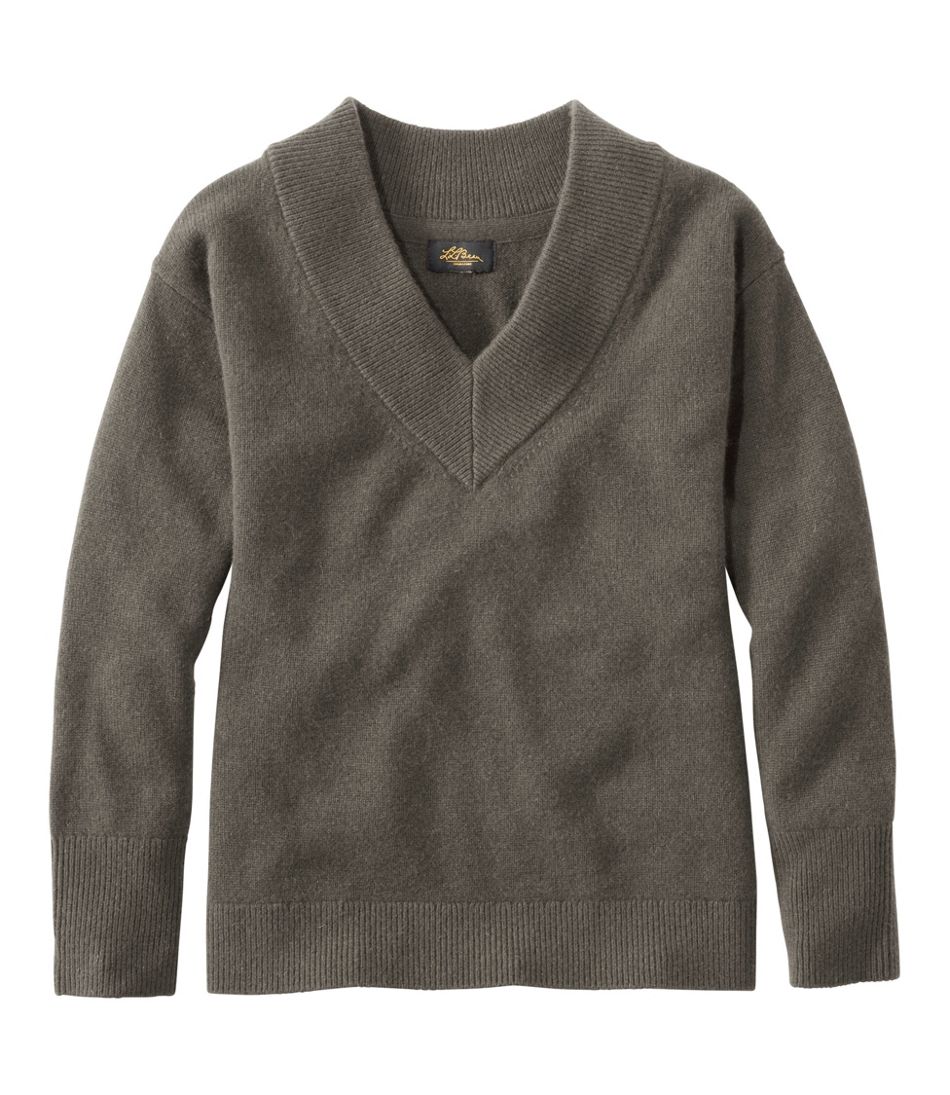 L.L.BeanWomen's Signature Premium Essential Cashmere Sweater, Relaxed V-Neck