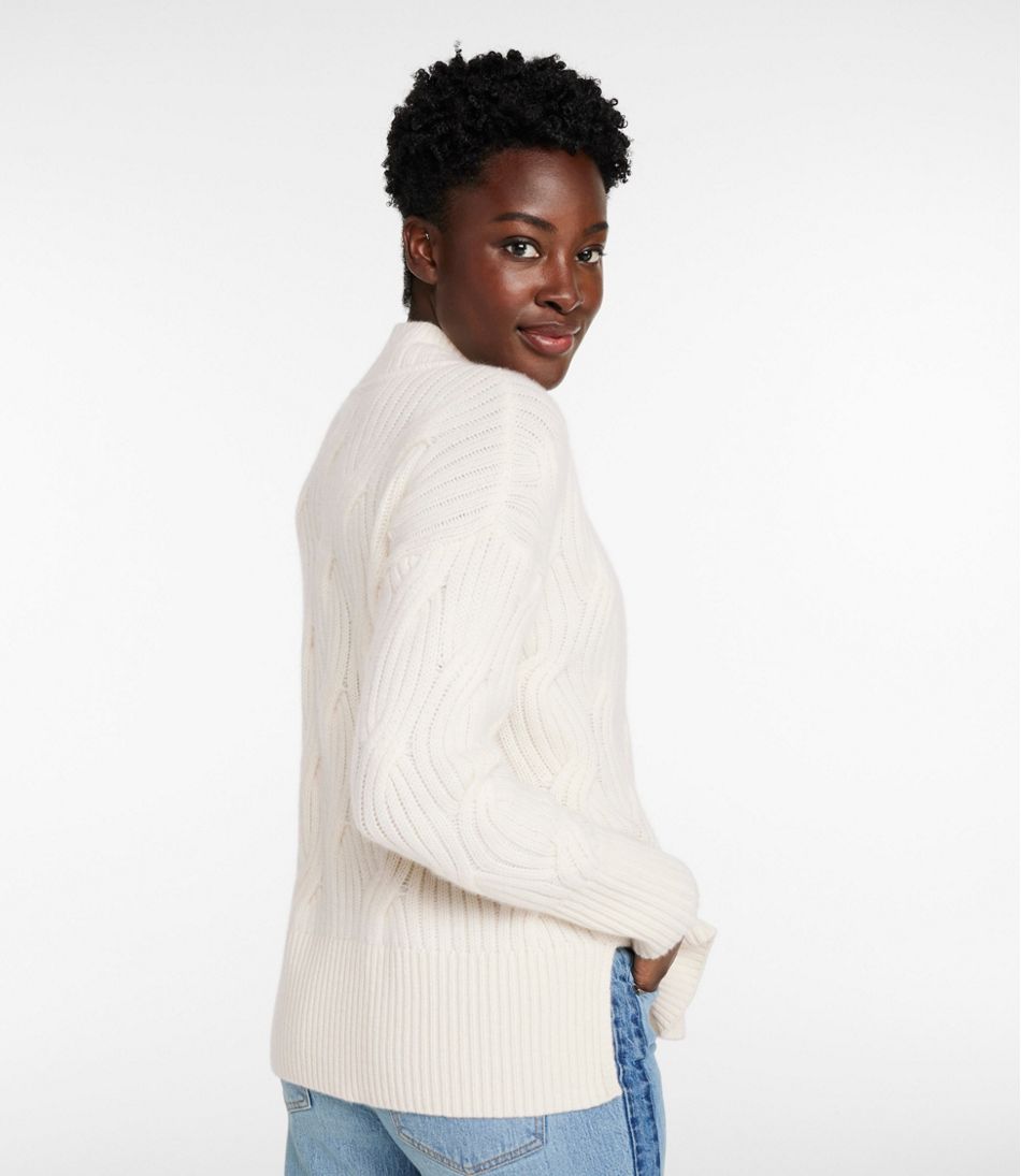 L.L.BeanWomen's Signature Premium Cashmere Cable Sweaters, Mockneck