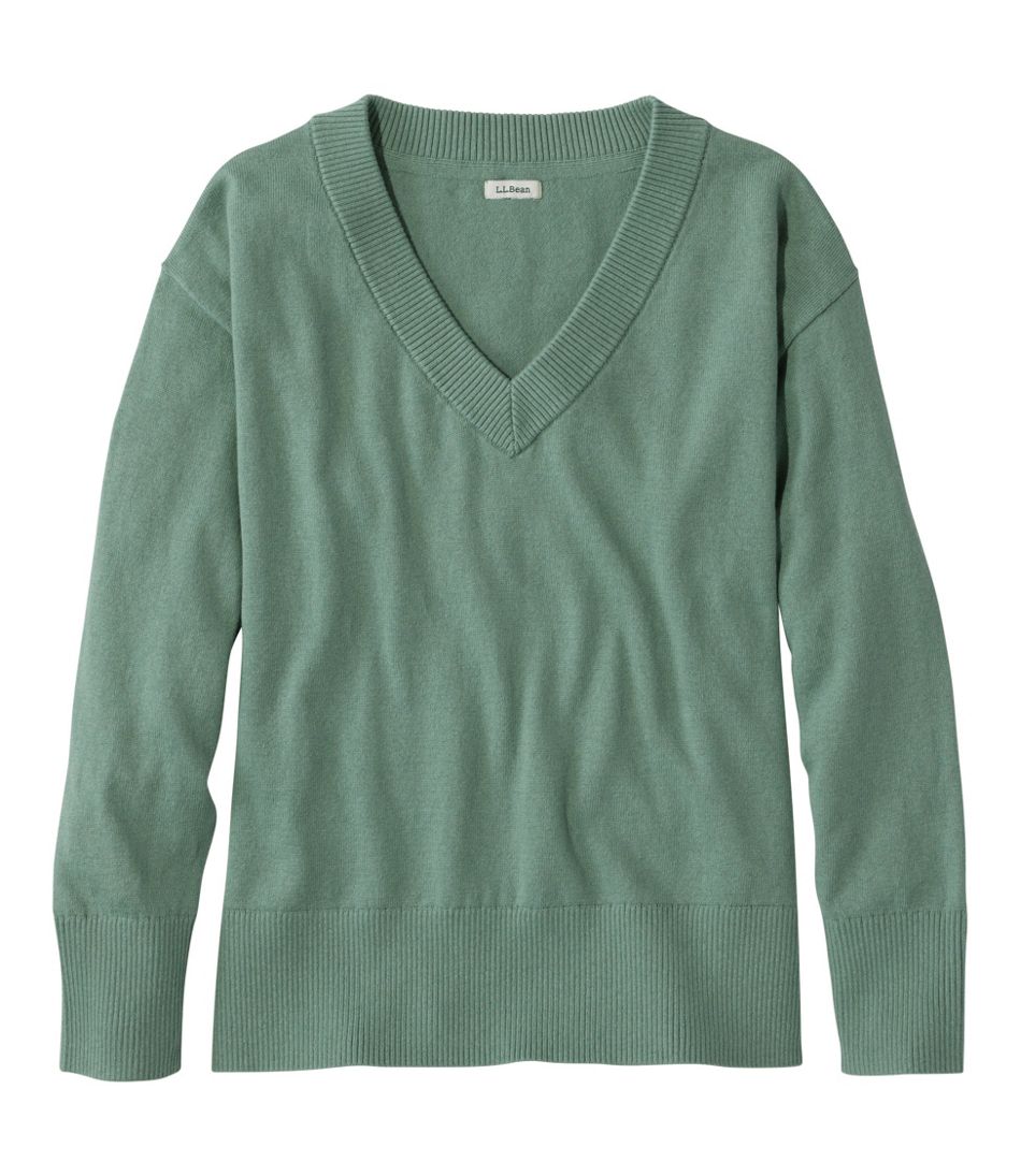 L.L.BeanWomen's Cotton/Cashmere Sweater, V-Neck