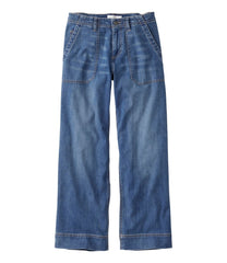L.L.BeanWomen's Signature Utility Jeans, Mid-Rise Wide-Leg Ankle