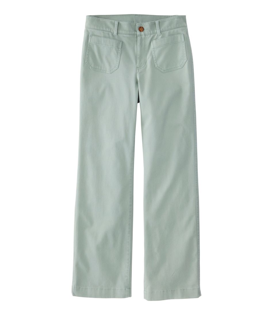 L.L.BeanWomen's Comfort Stretch Patch Pocket Pants, Mid-Rise Wide Straight-Leg Chino