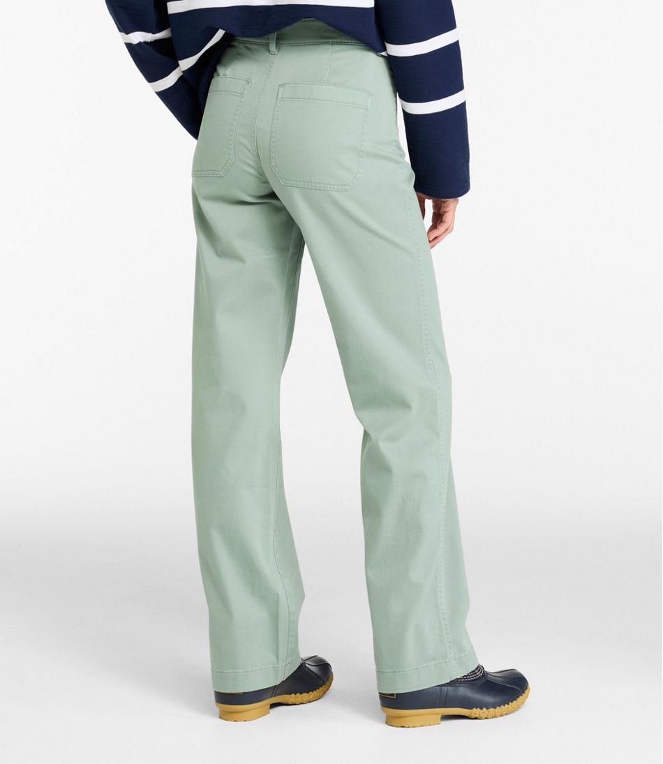 L.L.BeanWomen's Comfort Stretch Patch Pocket Pants, Mid-Rise Wide Straight-Leg Chino