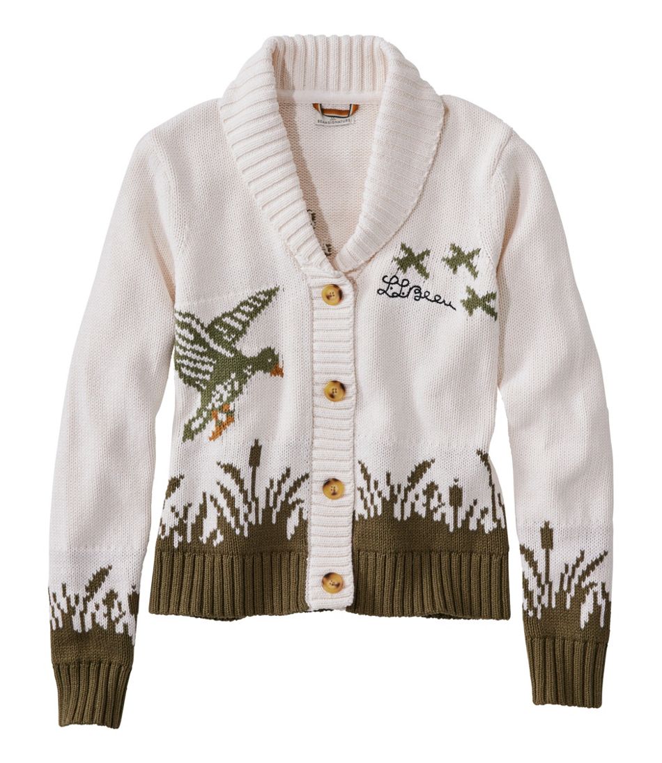 L.L.BeanWomen's Signature Original Cotton Sweater, Shawl Cardigan Novelty