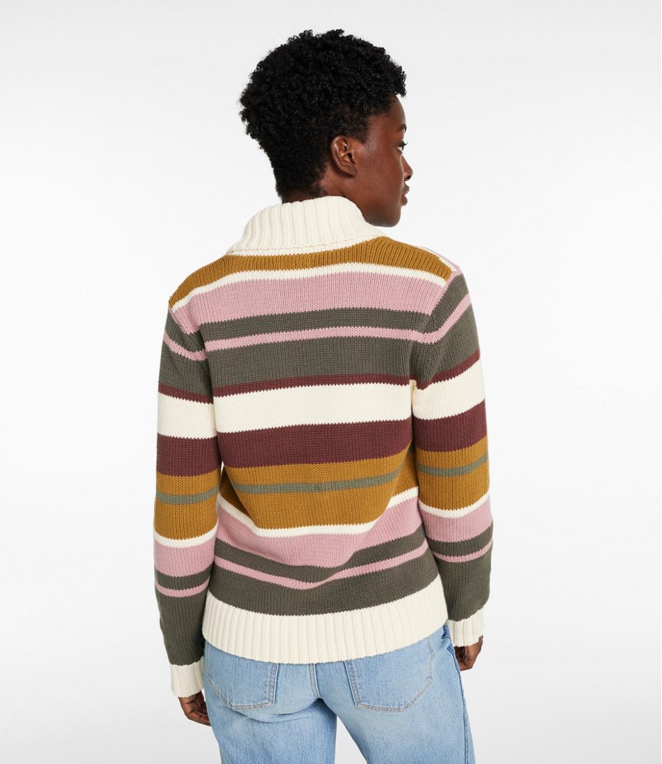 L.L.BeanWomen's Signature Original Cotton Sweater, Shawl Cardigan Stripe
