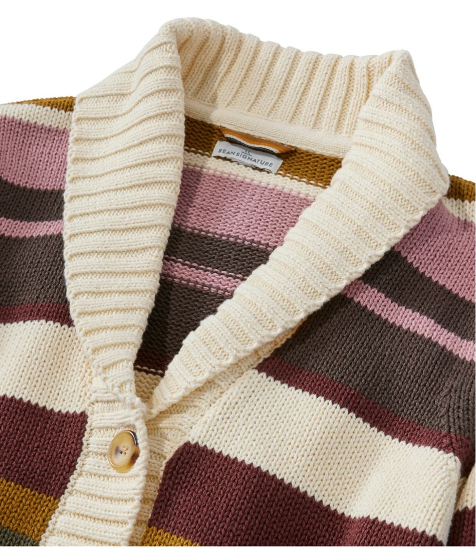 L.L.BeanWomen's Signature Original Cotton Sweater, Shawl Cardigan Stripe