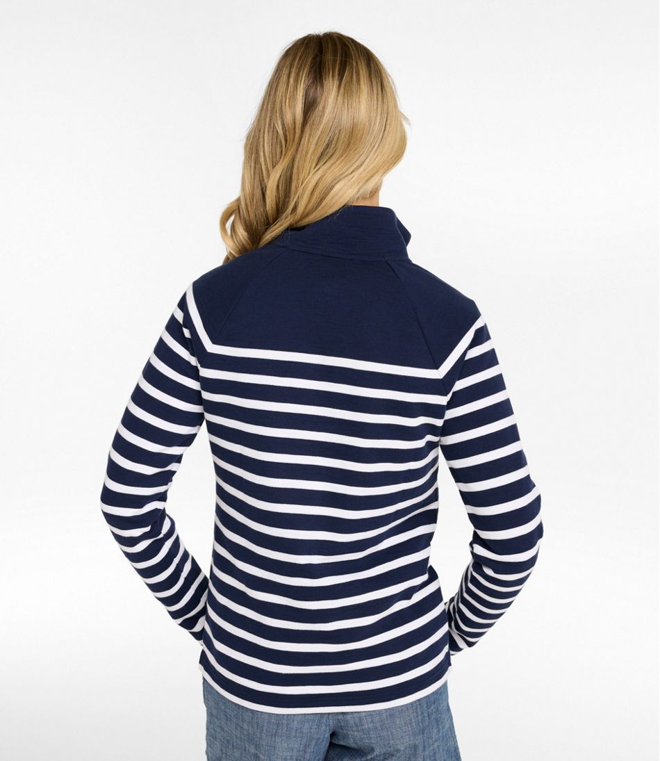 L.L.BeanWomen's Peaks Island Button Mockneck, Stripe