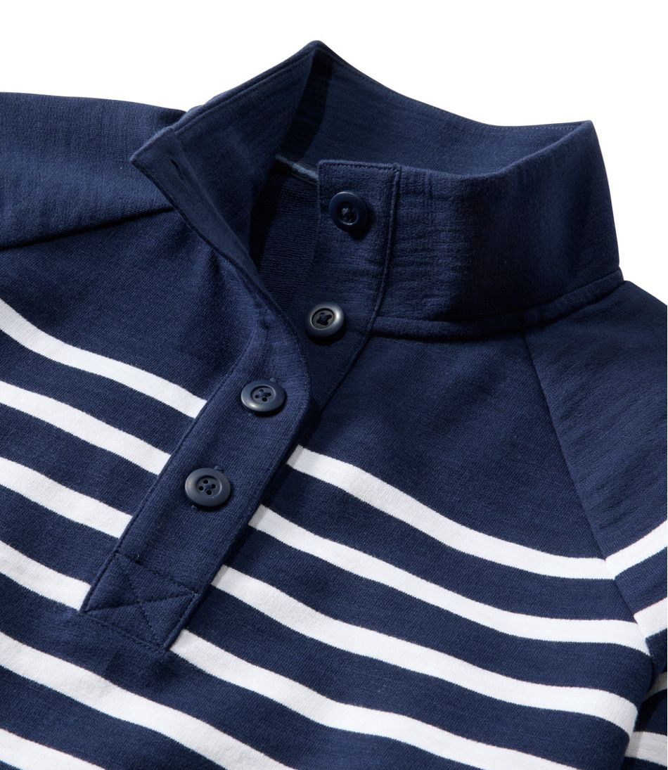 L.L.BeanWomen's Peaks Island Button Mockneck, Stripe