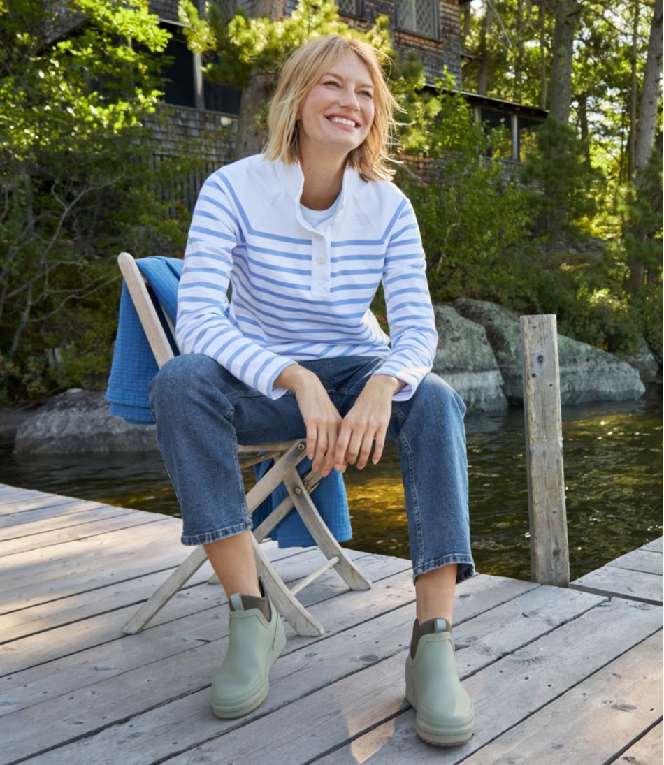 L.L.BeanWomen's Peaks Island Button Mockneck, Stripe