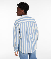 L.L.BeanWomen's Signature Premium Essential Poplin Shirt, Long-Sleeve Novelty Stripe
