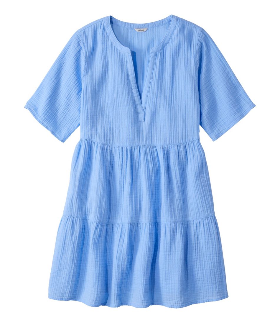 L.L.BeanWomen's Cloud Gauze Cover-Up Tiered Dress, Print