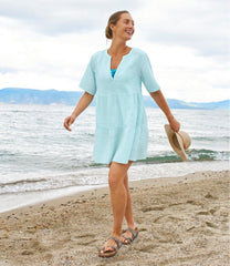 L.L.BeanWomen's Cloud Gauze Cover-Up Tiered Dress, Print