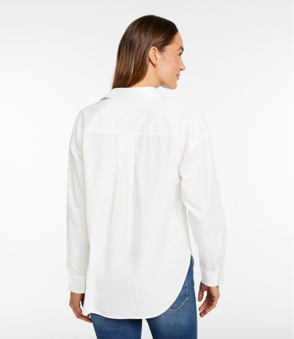 L.L.BeanWomen's Signature Premium Essential Poplin Shirt, Long-Sleeve