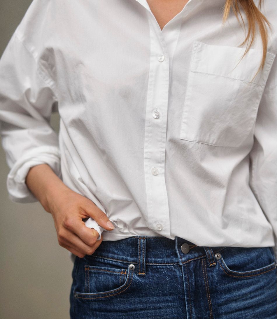 L.L.BeanWomen's Signature Premium Essential Poplin Shirt, Long-Sleeve