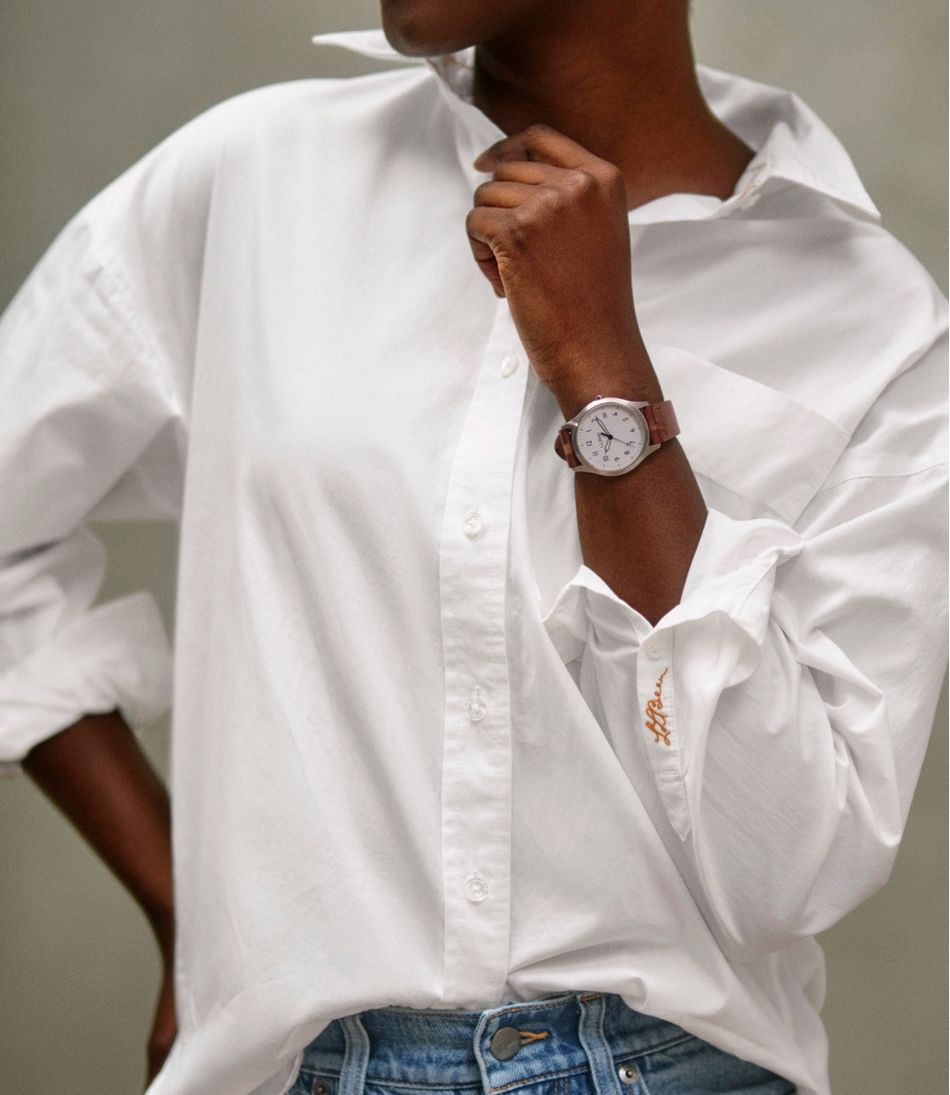 L.L.BeanWomen's Signature Premium Essential Poplin Shirt, Long-Sleeve