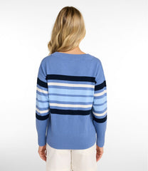 L.L.BeanWomen's Cotton/Cashmere Sweater, V-Neck Stripe