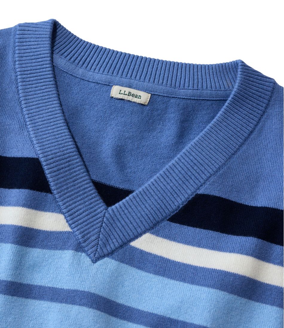 L.L.BeanWomen's Cotton/Cashmere Sweater, V-Neck Stripe