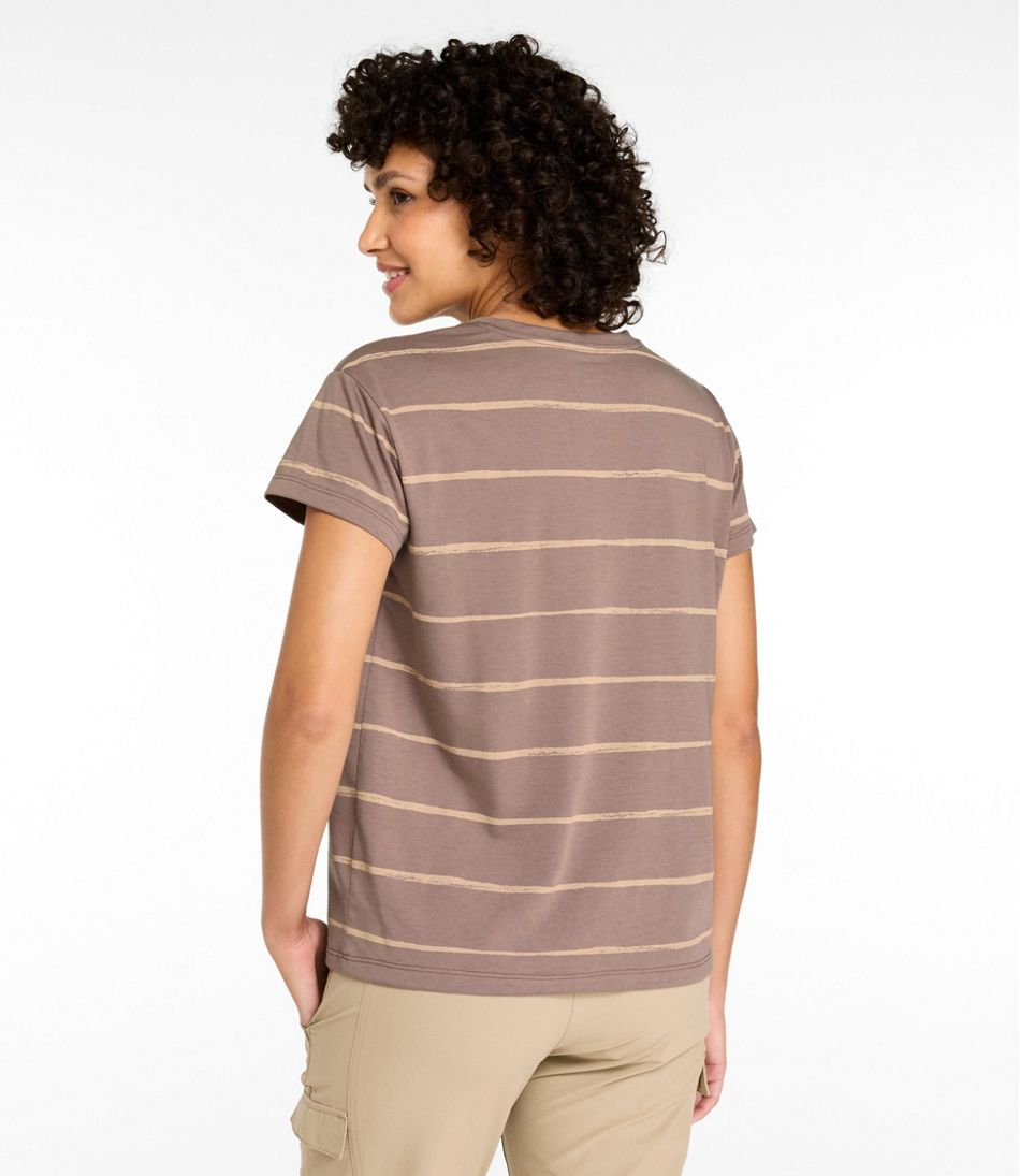 L.L.BeanWomen's Mountainside Crewneck Tee, Short-Sleeve Stripe