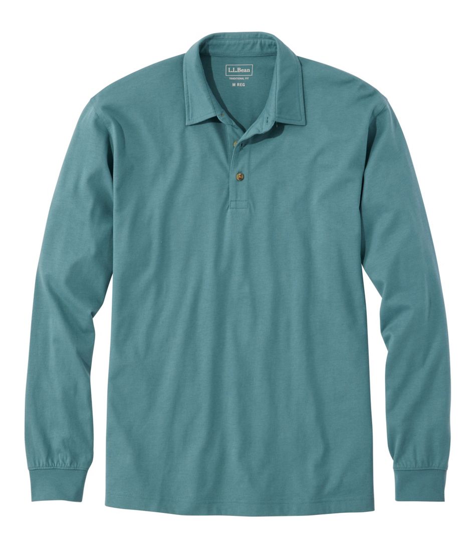 L.L.BeanMen's Carefree Unshrinkable Polo, Long-Sleeve, Without Pocket