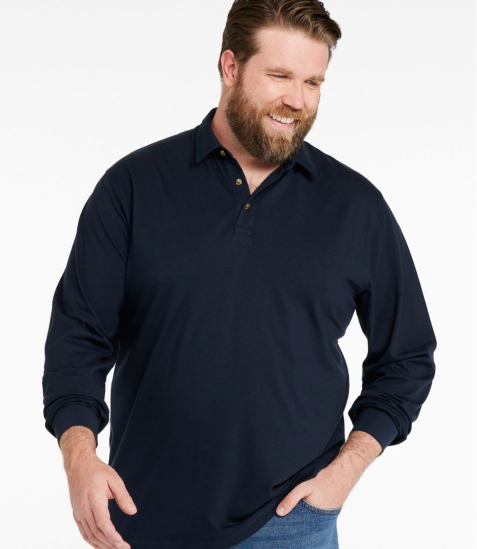 L.L.BeanMen's Carefree Unshrinkable Polo, Long-Sleeve, Without Pocket