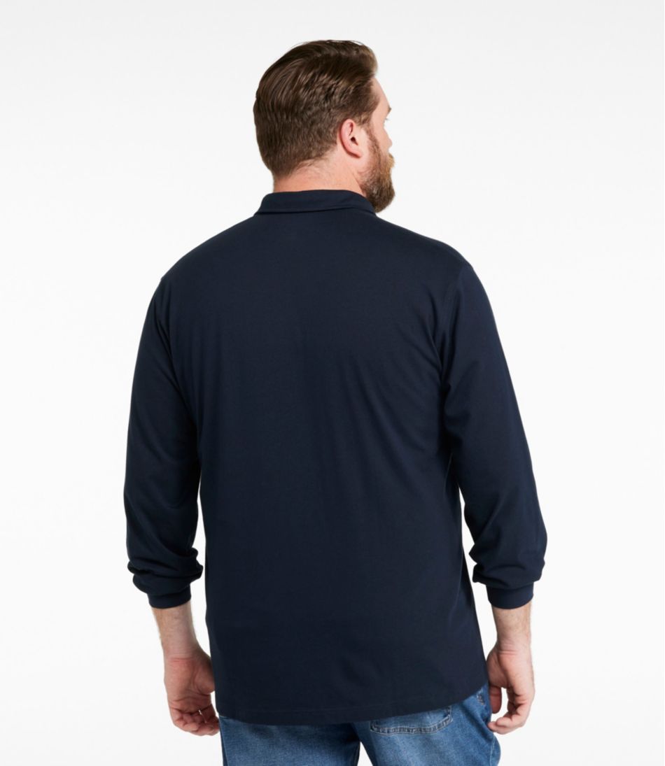 L.L.BeanMen's Carefree Unshrinkable Polo, Long-Sleeve, Without Pocket