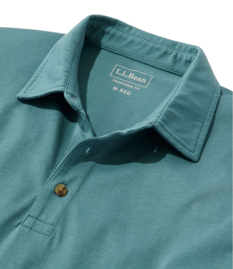 L.L.BeanMen's Carefree Unshrinkable Polo, Long-Sleeve, Without Pocket