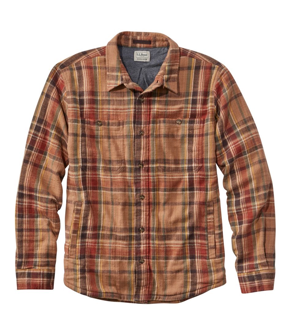 L.L.BeanMen's 1912 Field Flannel Shirt, Lined, Slightly Fitted Untucked Fit, Plaid