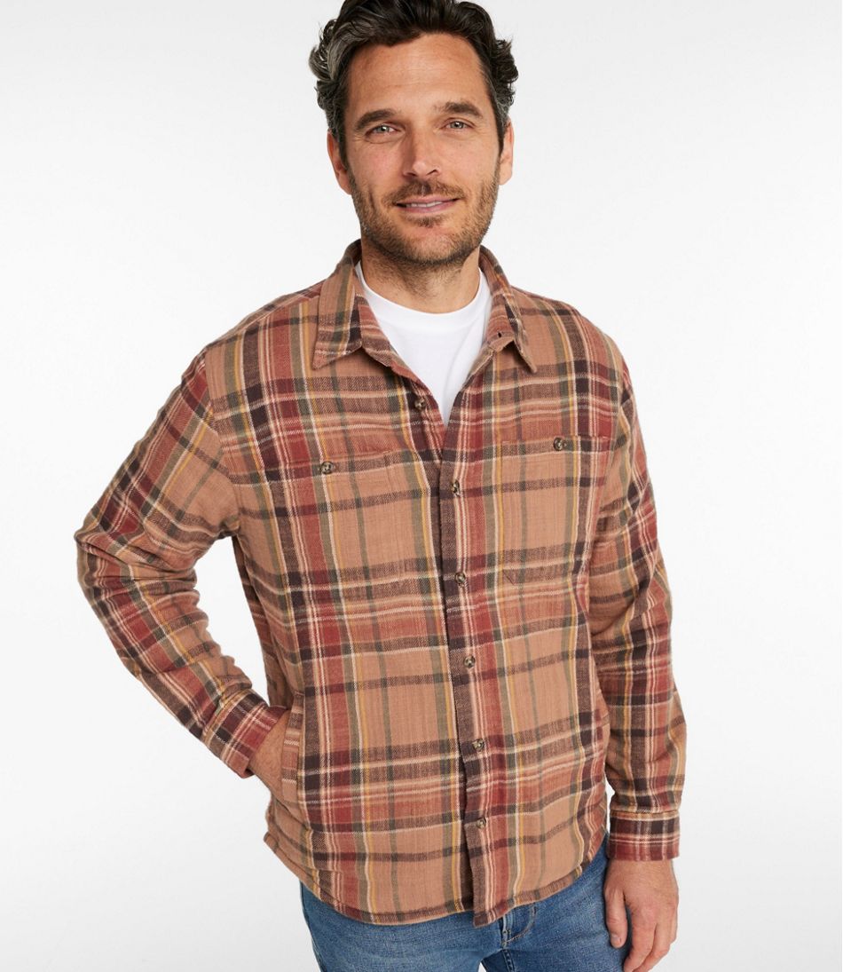 L.L.BeanMen's 1912 Field Flannel Shirt, Lined, Slightly Fitted Untucked Fit, Plaid