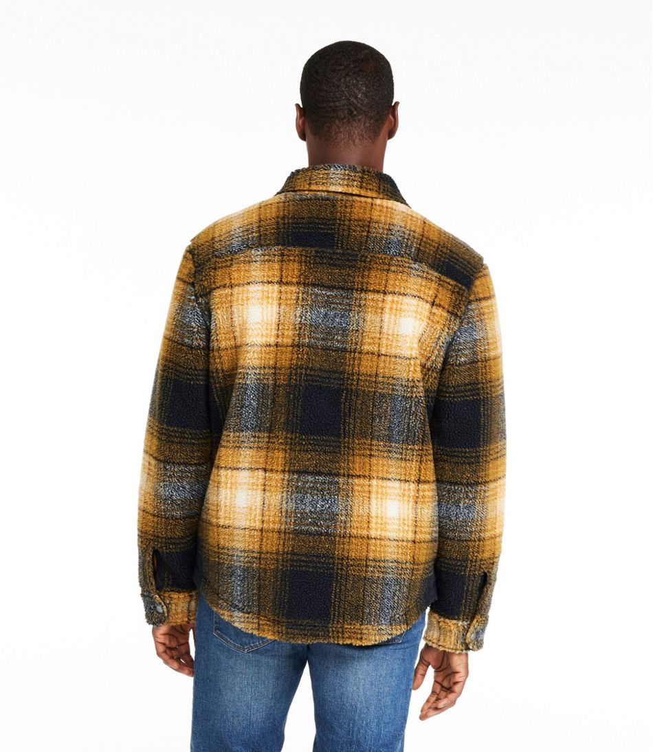 L.L.BeanMen's Signature Mixed Media Fleece Shirt Jacket, Plaid