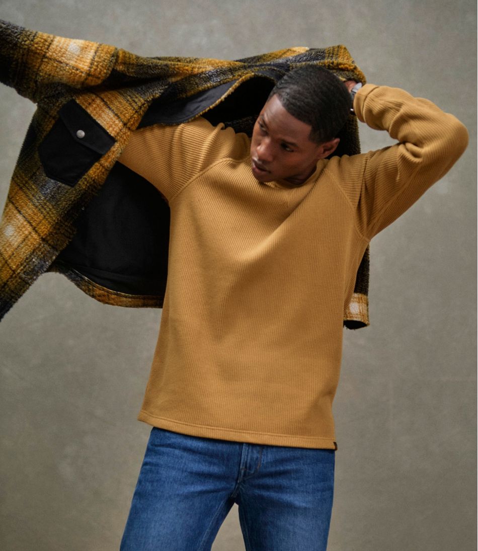 L.L.BeanMen's Signature Mixed Media Fleece Shirt Jacket, Plaid
