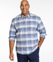 L.L.BeanMen's Sunwashed Oxford Shirt, Slightly Fitted Untucked Fit, Plaid
