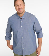 L.L.BeanMen's Comfort Stretch Performance® Chambray Shirt, Long-Sleeve, Slightly Fitted Untucked Fit