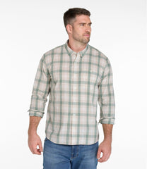 L.L.BeanMen's Comfort Stretch Performance® Chambray Shirt, Long-Sleeve, Slightly Fitted Untucked Fit, Plaid