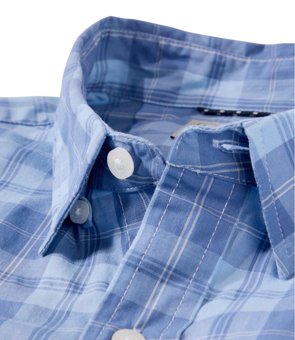 L.L.BeanMen's Comfort Stretch Performance® Chambray Shirt, Long-Sleeve, Slightly Fitted Untucked Fit, Plaid