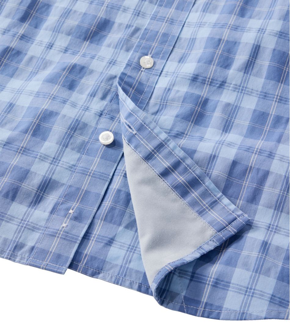 L.L.BeanMen's Comfort Stretch Performance® Chambray Shirt, Long-Sleeve, Slightly Fitted Untucked Fit, Plaid