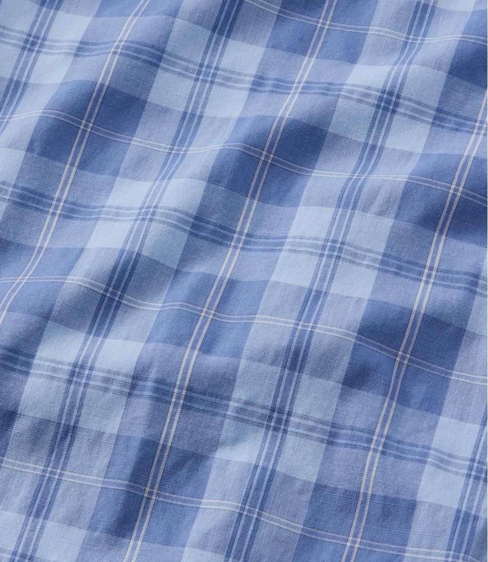 L.L.BeanMen's Comfort Stretch Performance® Chambray Shirt, Long-Sleeve, Slightly Fitted Untucked Fit, Plaid
