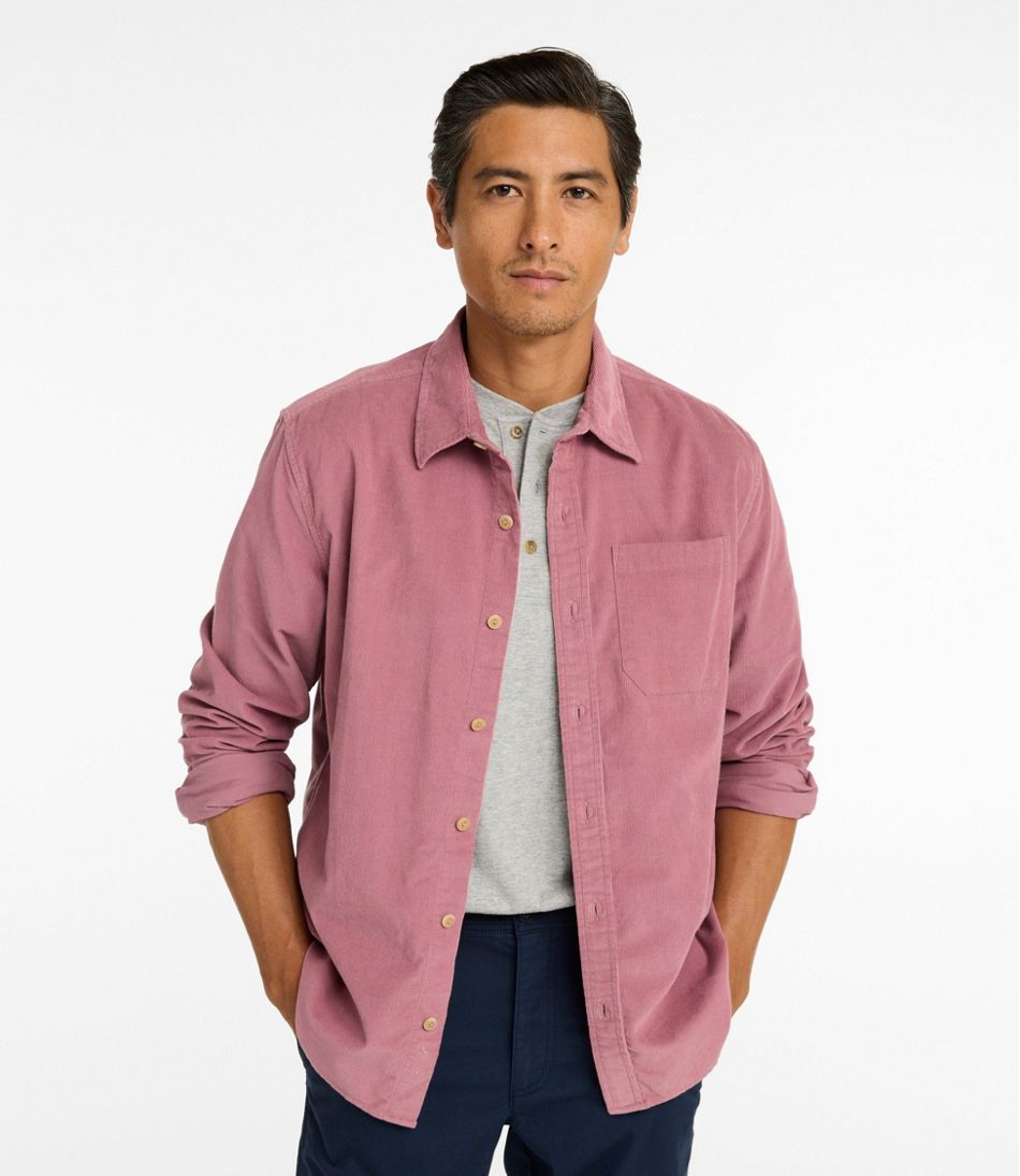 L.L.BeanMen's Sunwashed Corduroy Shirt, Slightly Fitted Untucked Fit