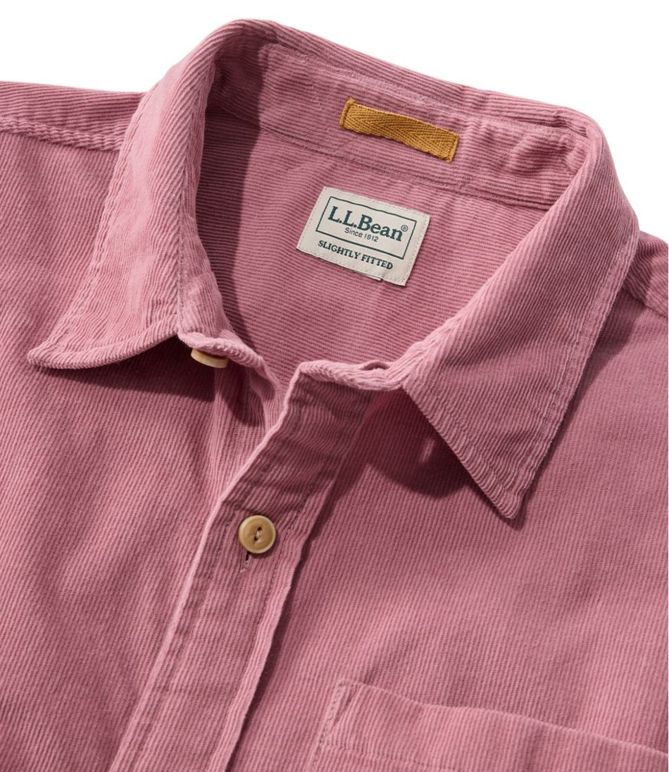 L.L.BeanMen's Sunwashed Corduroy Shirt, Slightly Fitted Untucked Fit