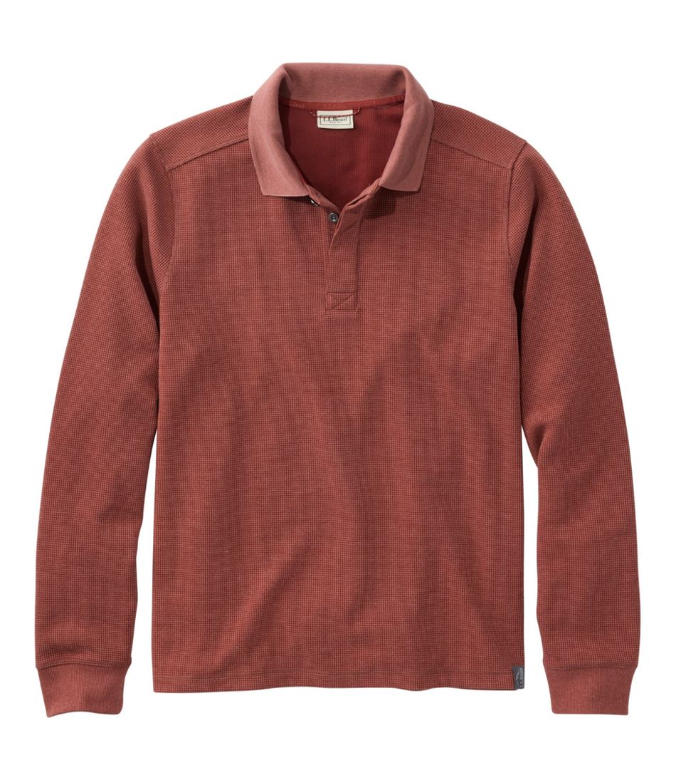 L.L.BeanMen's Mountainside Micro Waffle Polo, Long-Sleeve