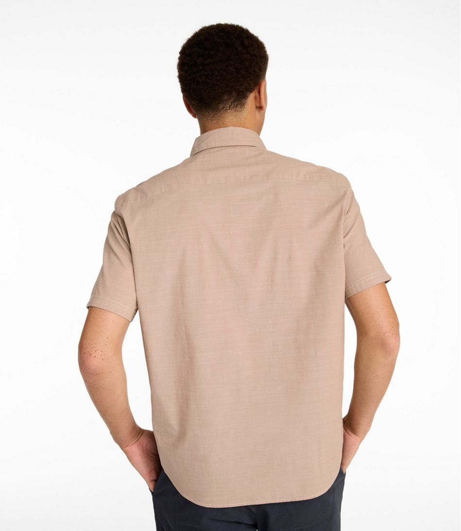 L.L.BeanMen's Comfort Stretch Performance® Chambray Shirt, Short-Sleeve, Slightly Fitted Untucked Fit