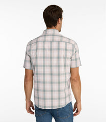 L.L.BeanMen's Comfort Stretch Performance® Chambray Shirt, Short-Sleeve, Slightly Fitted Untucked Fit, Plaid