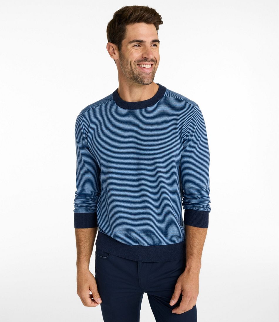 L.L.BeanMen's All Seasons Cotton Blend Sweater, Crewneck, Stripe