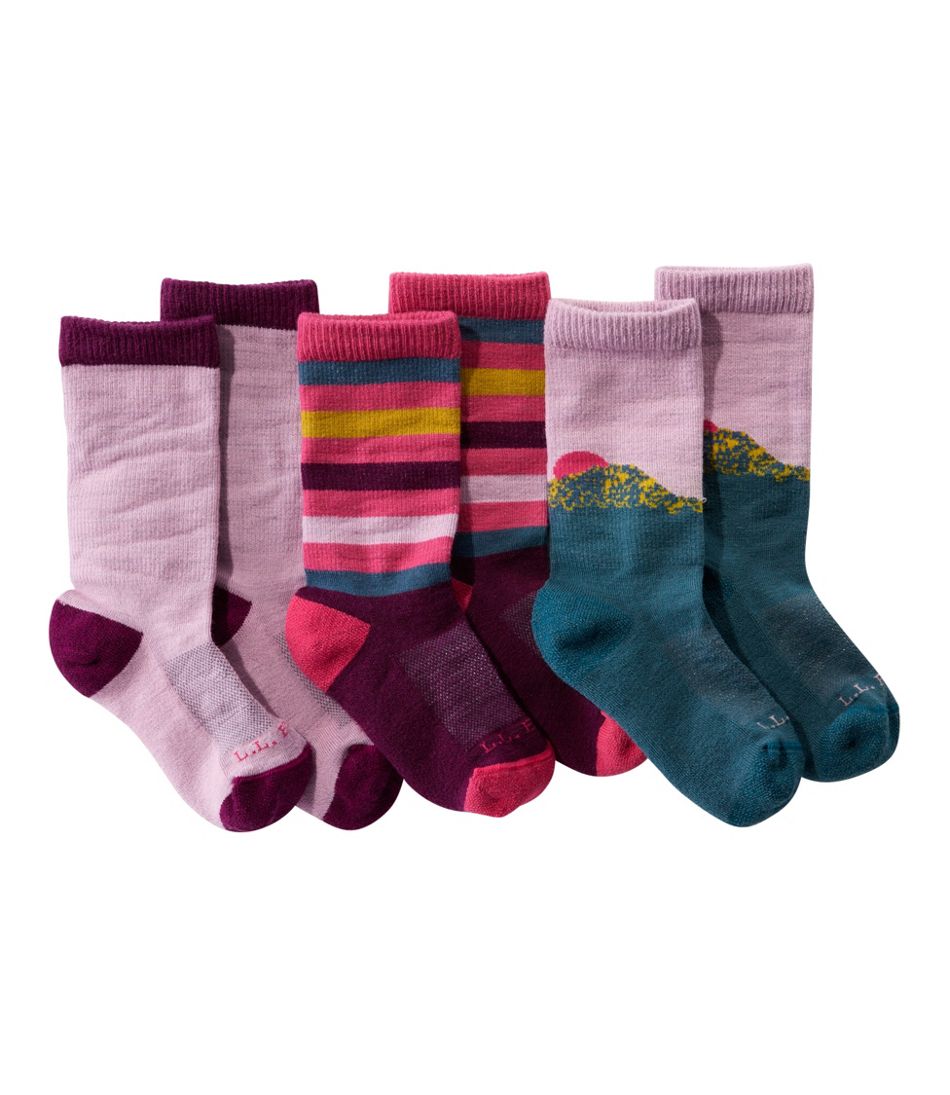 L.L.BeanKids' Camden Trail Socks, 3-Pack